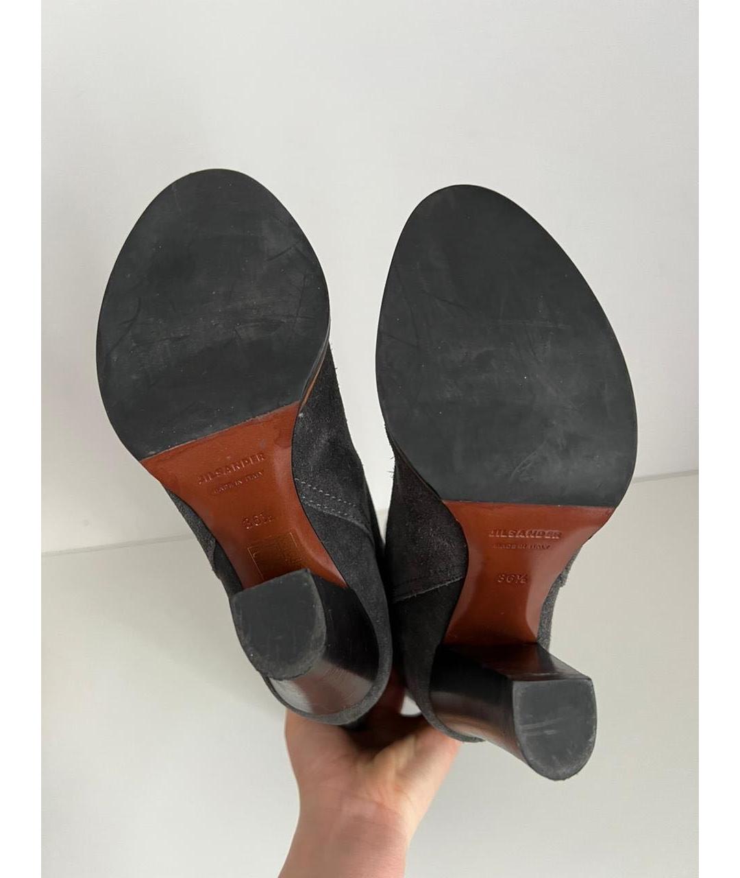 JIL SANDER Антрацитовые полусапоги, фото 6