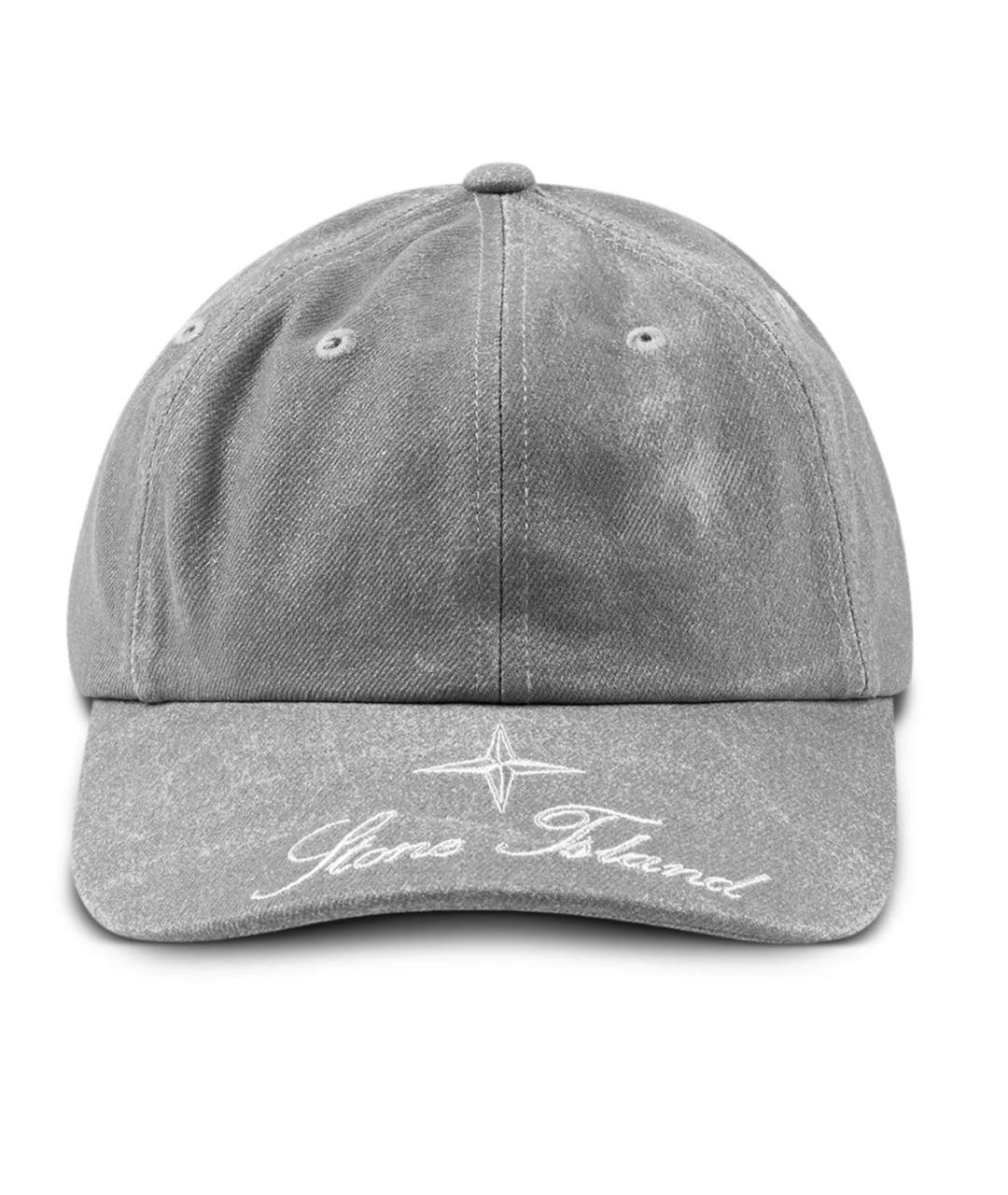 STONE ISLAND Антрацитовая хлопковая кепка/бейсболка, фото 2