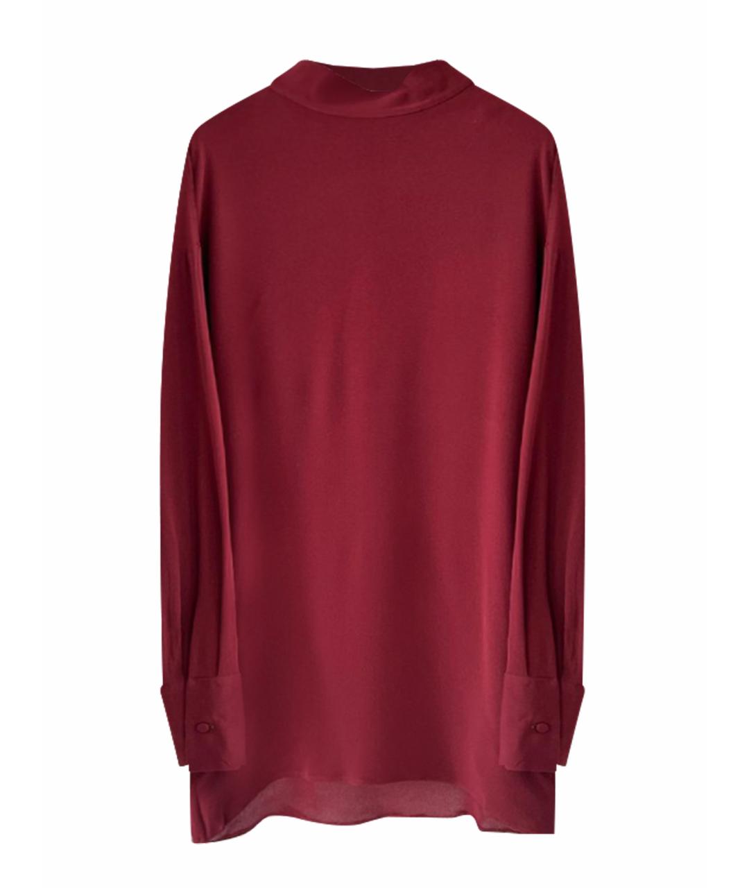 VALENTINO Бордовая шелковая рубашка, фото 1