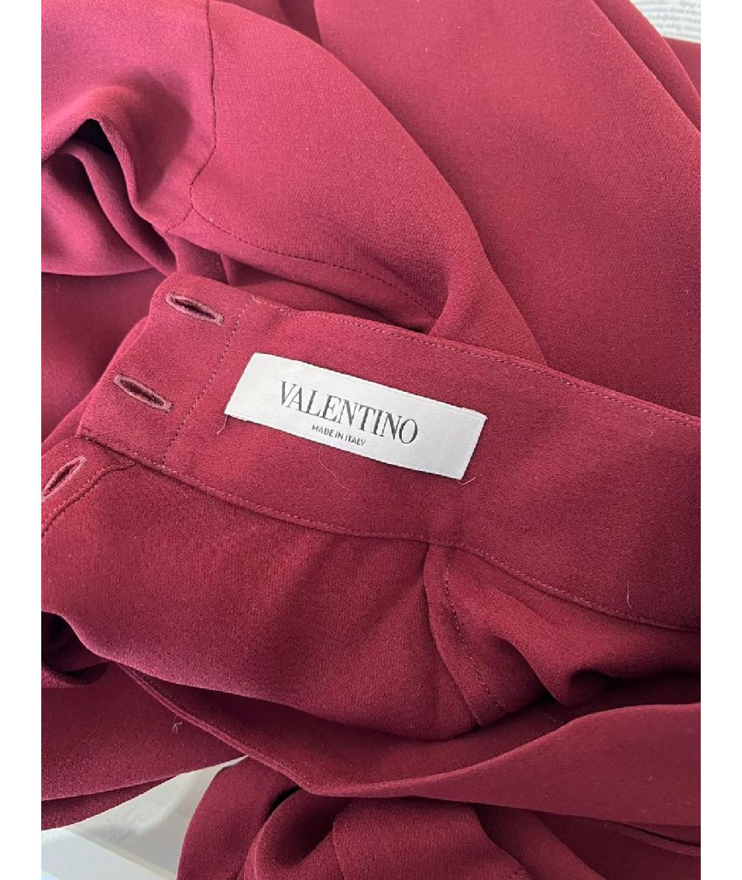 VALENTINO Бордовая шелковая рубашка, фото 4