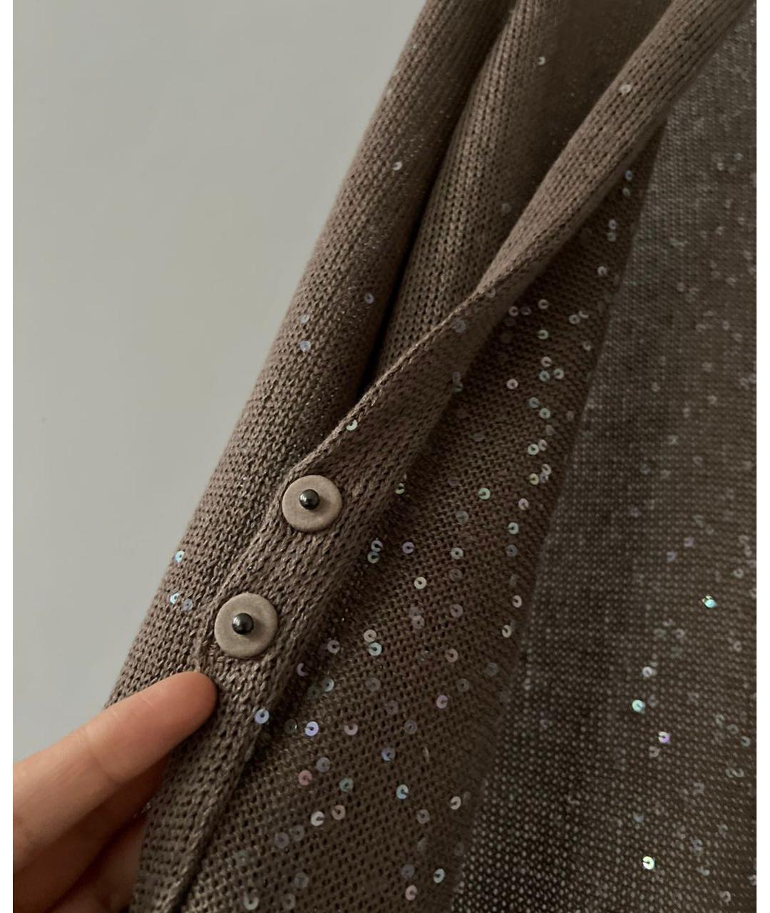 BRUNELLO CUCINELLI Коричневый кардиган, фото 3