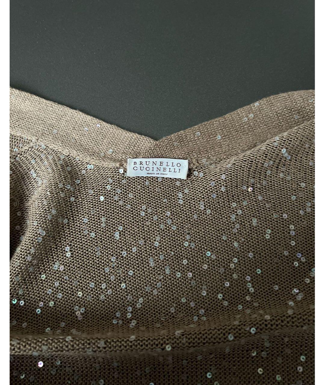 BRUNELLO CUCINELLI Коричневый кардиган, фото 5