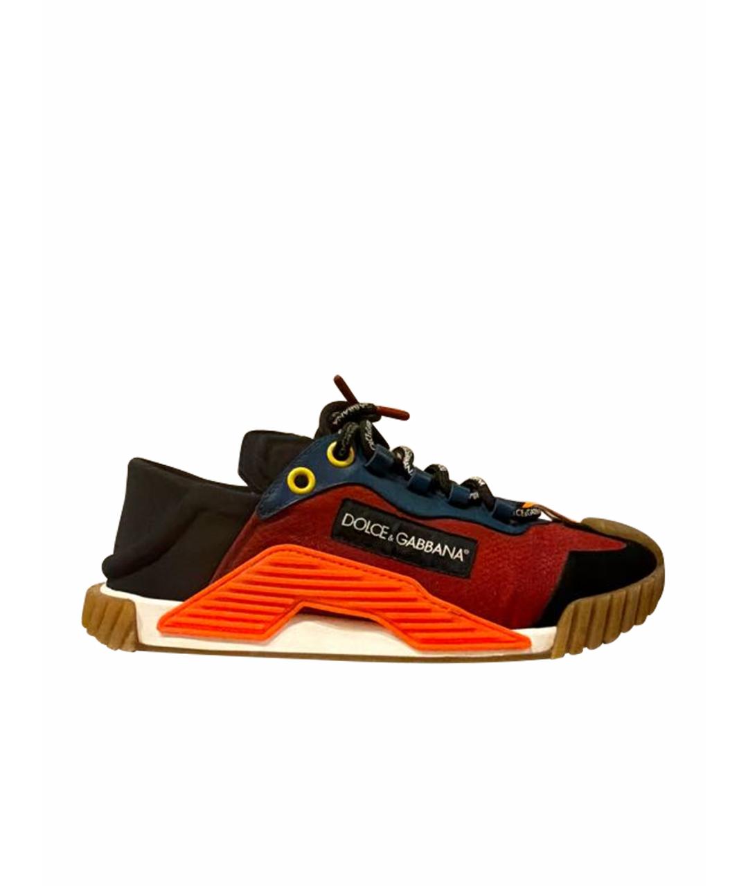 DOLCE&GABBANA Мульти текстильные низкие кроссовки / кеды, фото 1