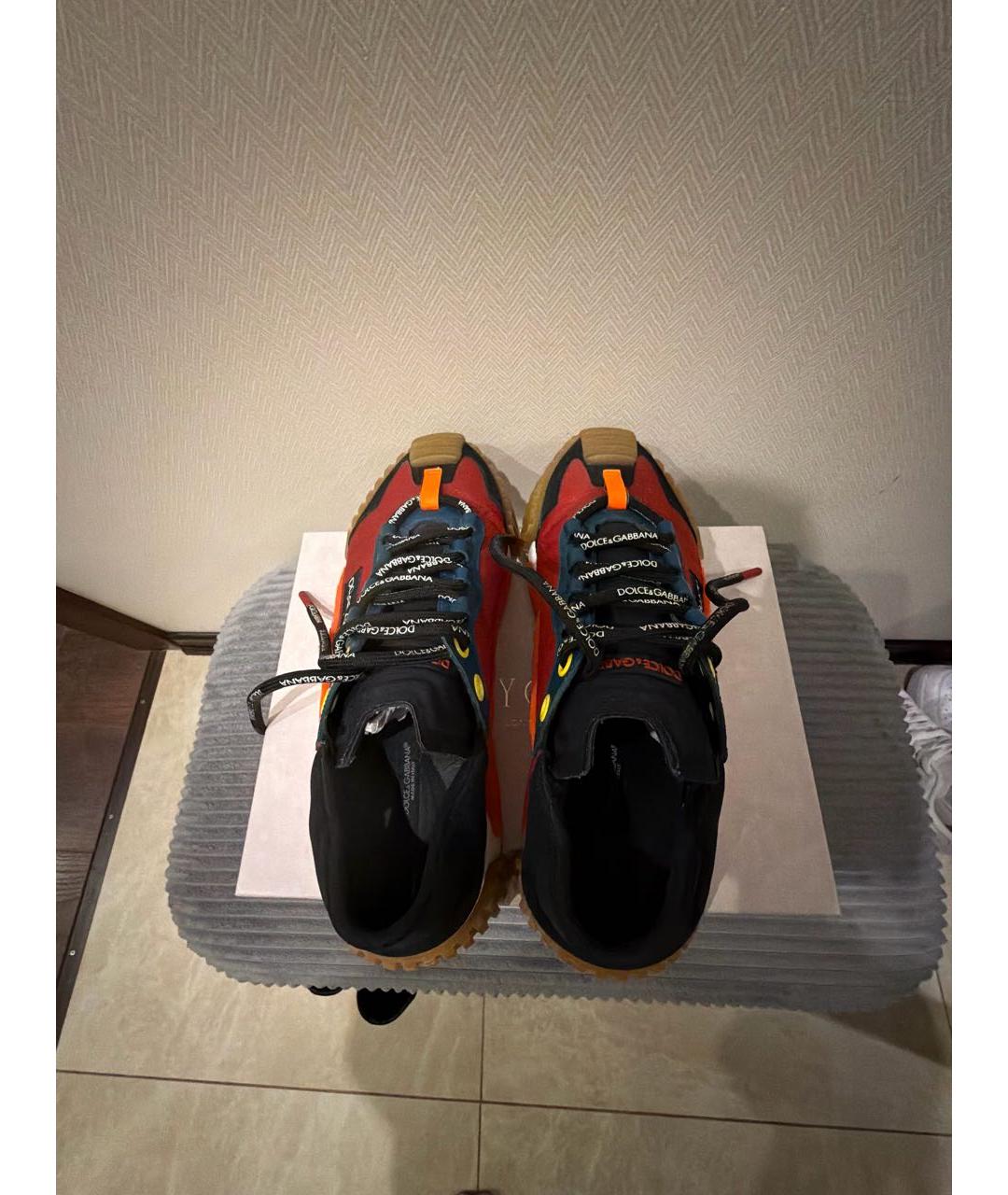 DOLCE&GABBANA Мульти текстильные низкие кроссовки / кеды, фото 3