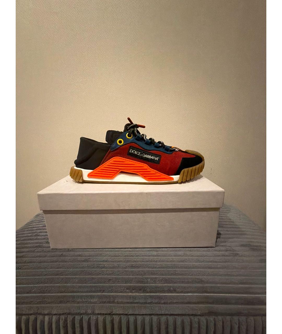 DOLCE&GABBANA Мульти текстильные низкие кроссовки / кеды, фото 5