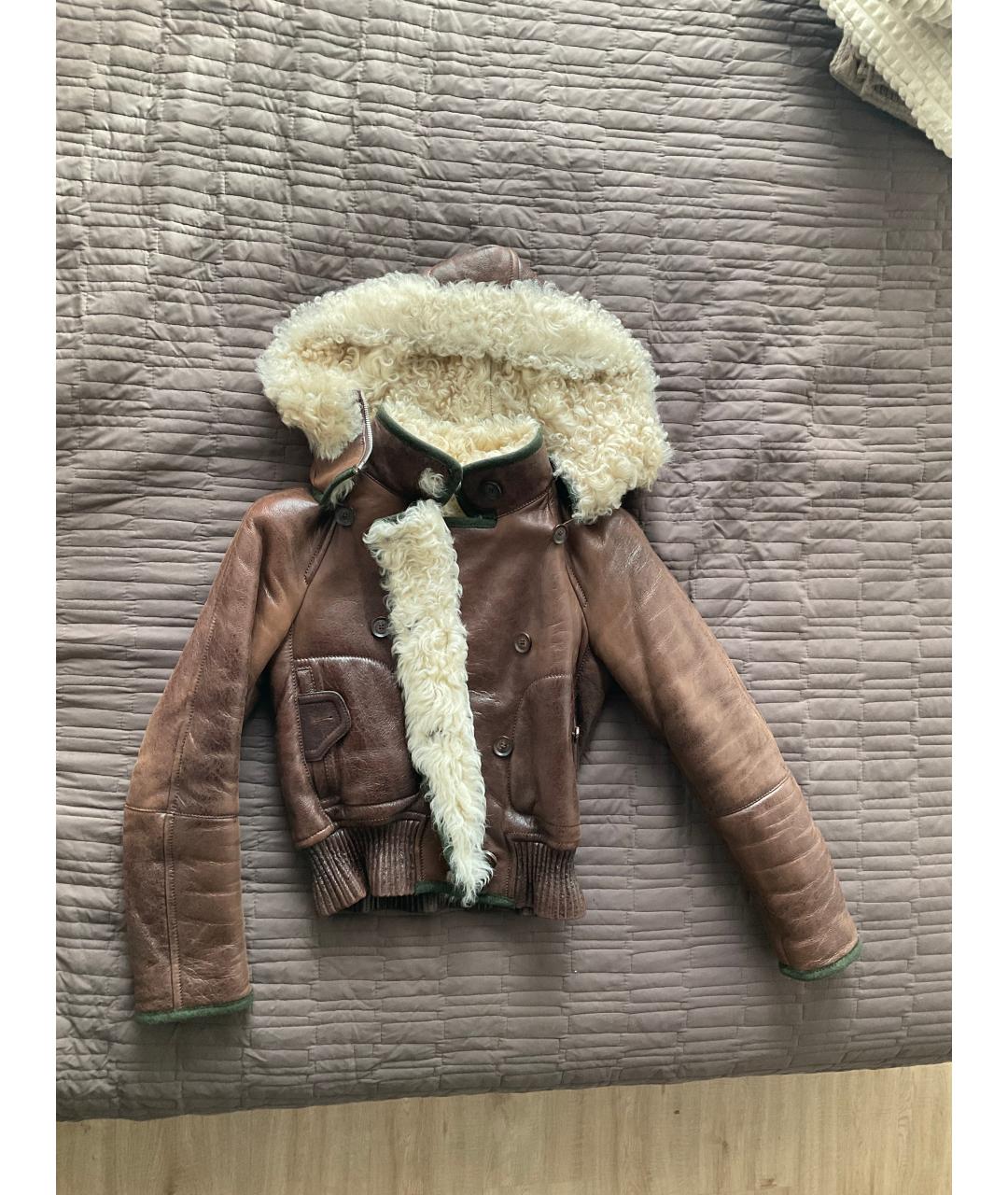 GUCCI Коричневая кожаная дубленка, фото 5