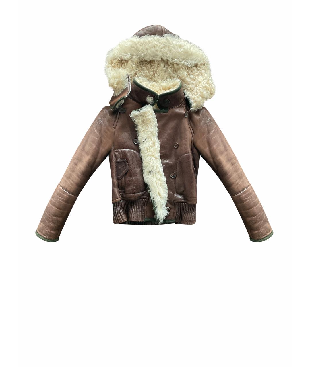 GUCCI Коричневая кожаная дубленка, фото 1