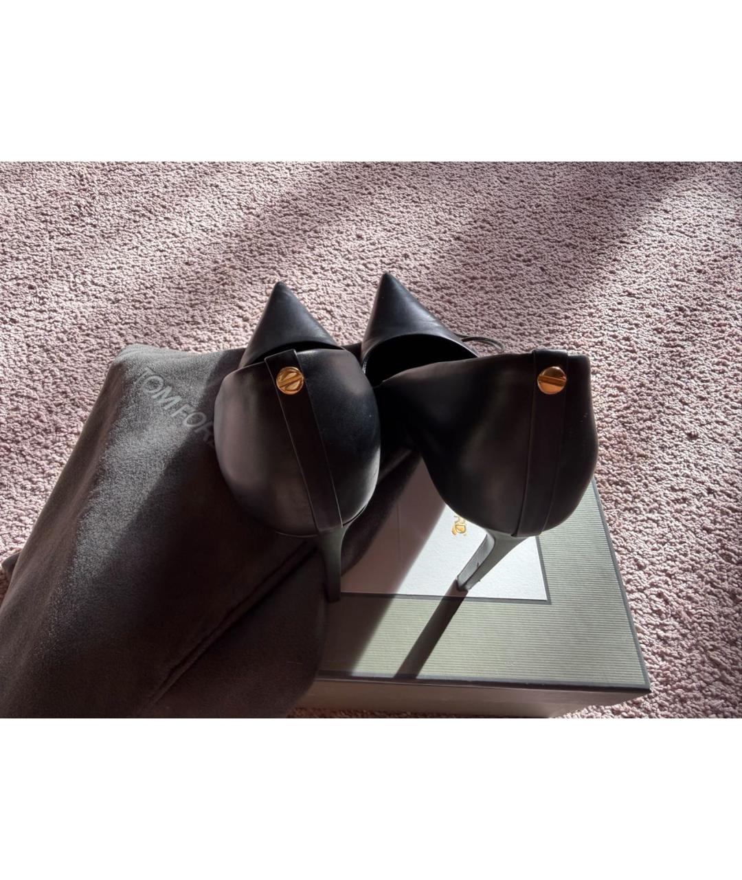 TOM FORD Черные кожаные туфли, фото 4