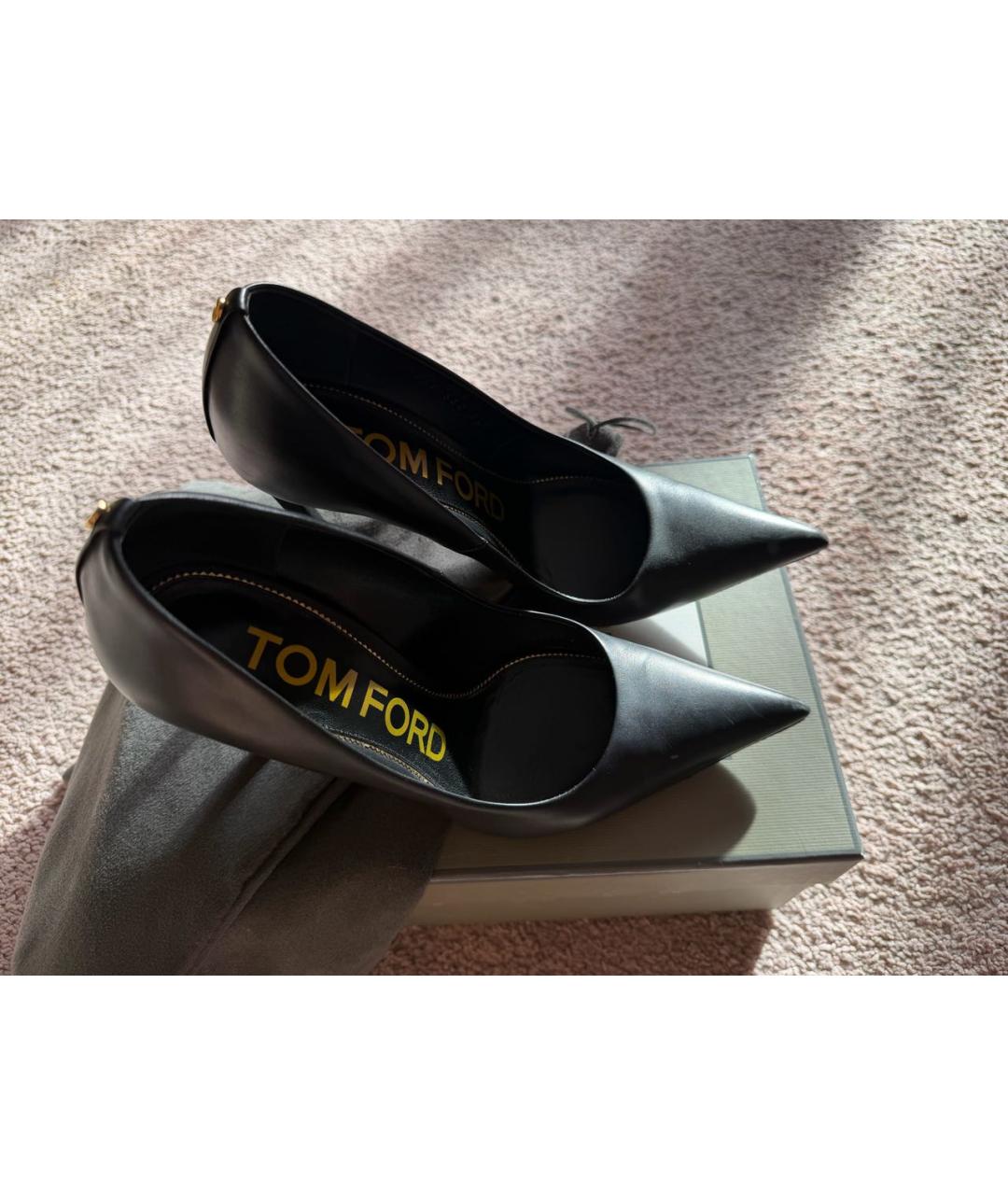 TOM FORD Черные кожаные туфли, фото 3