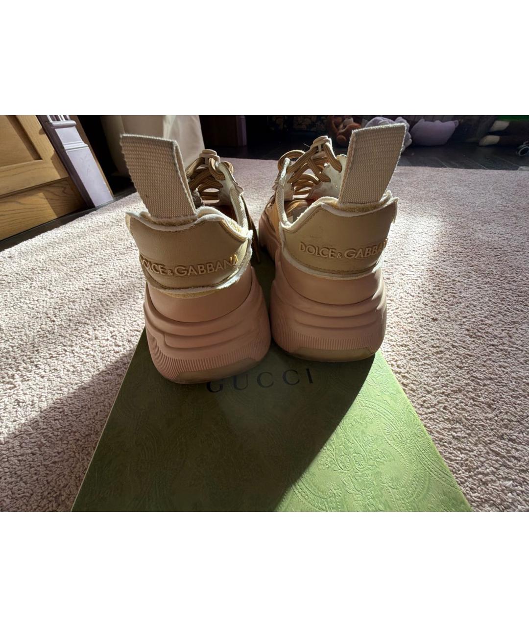 DOLCE&GABBANA Бежевые кроссовки, фото 4