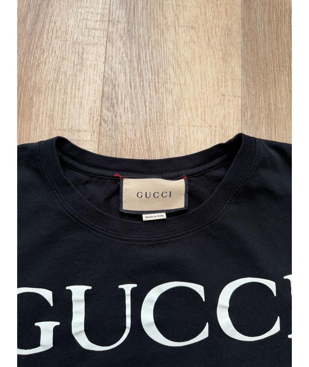 GUCCI Черная хлопковая футболка, фото 6