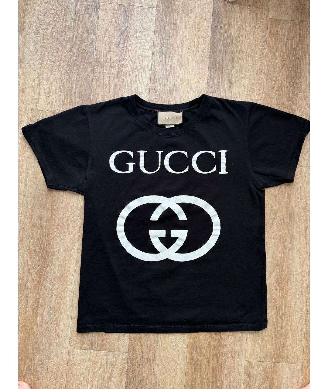 GUCCI Черная хлопковая футболка, фото 7