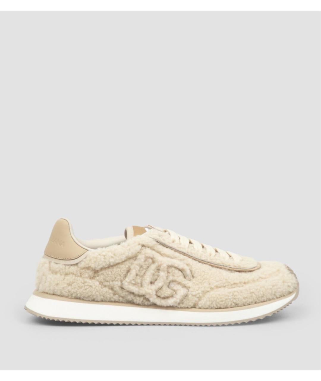 DOLCE&GABBANA Бежевые текстильные кроссовки, фото 5