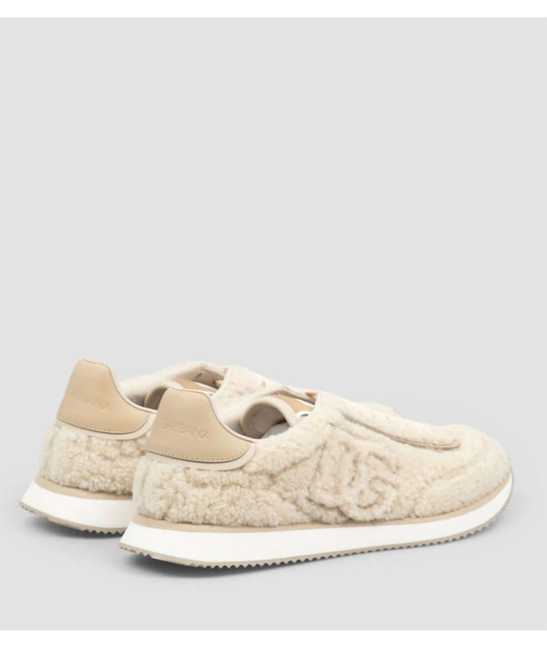 DOLCE&GABBANA Бежевые текстильные кроссовки, фото 3