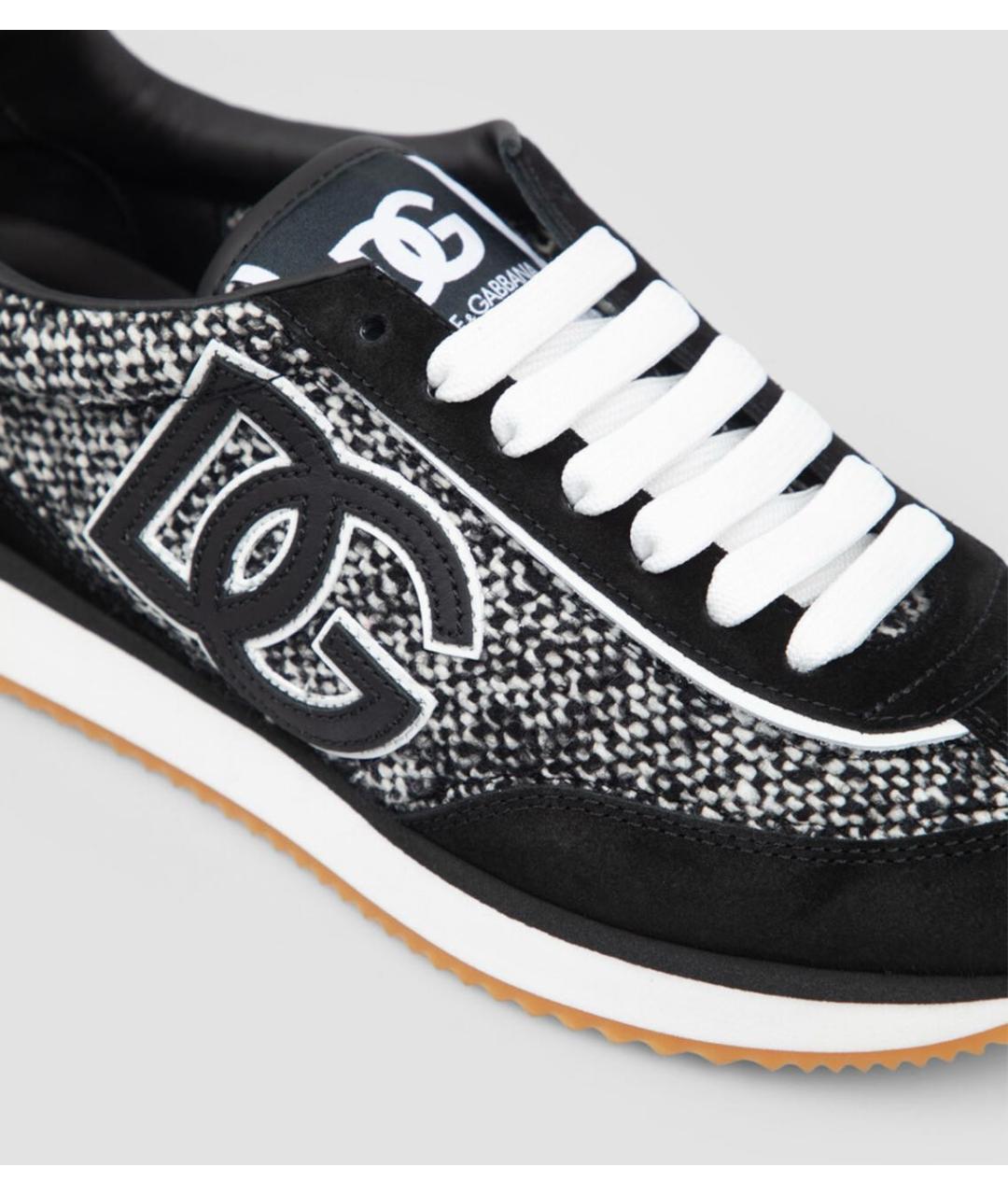 DOLCE&GABBANA Черные текстильные кроссовки, фото 4