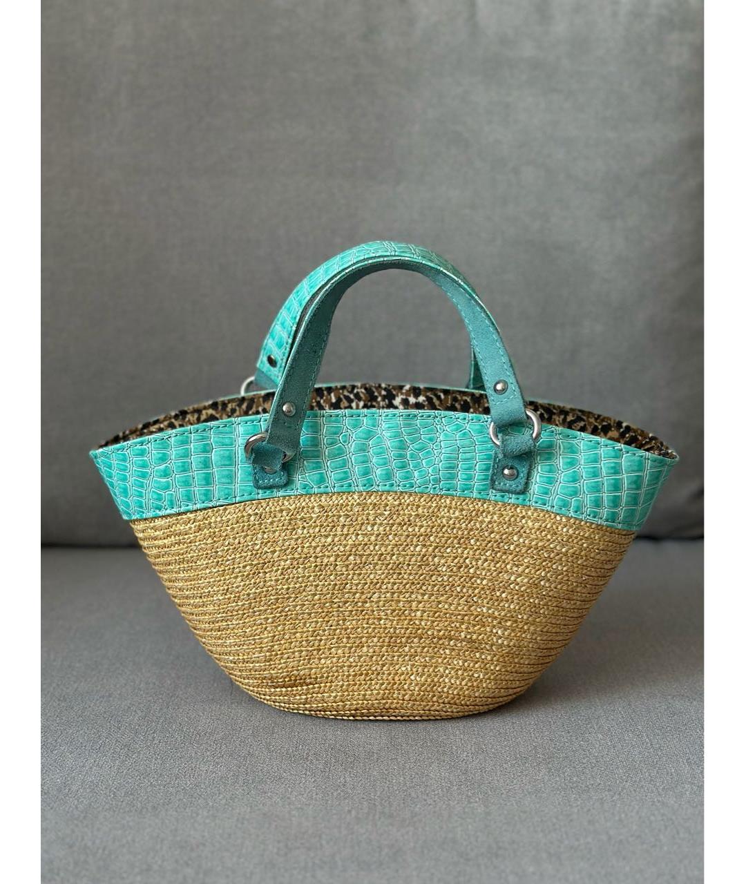 DOLCE&GABBANA Бежевая пелетеная пляжная сумка, фото 4