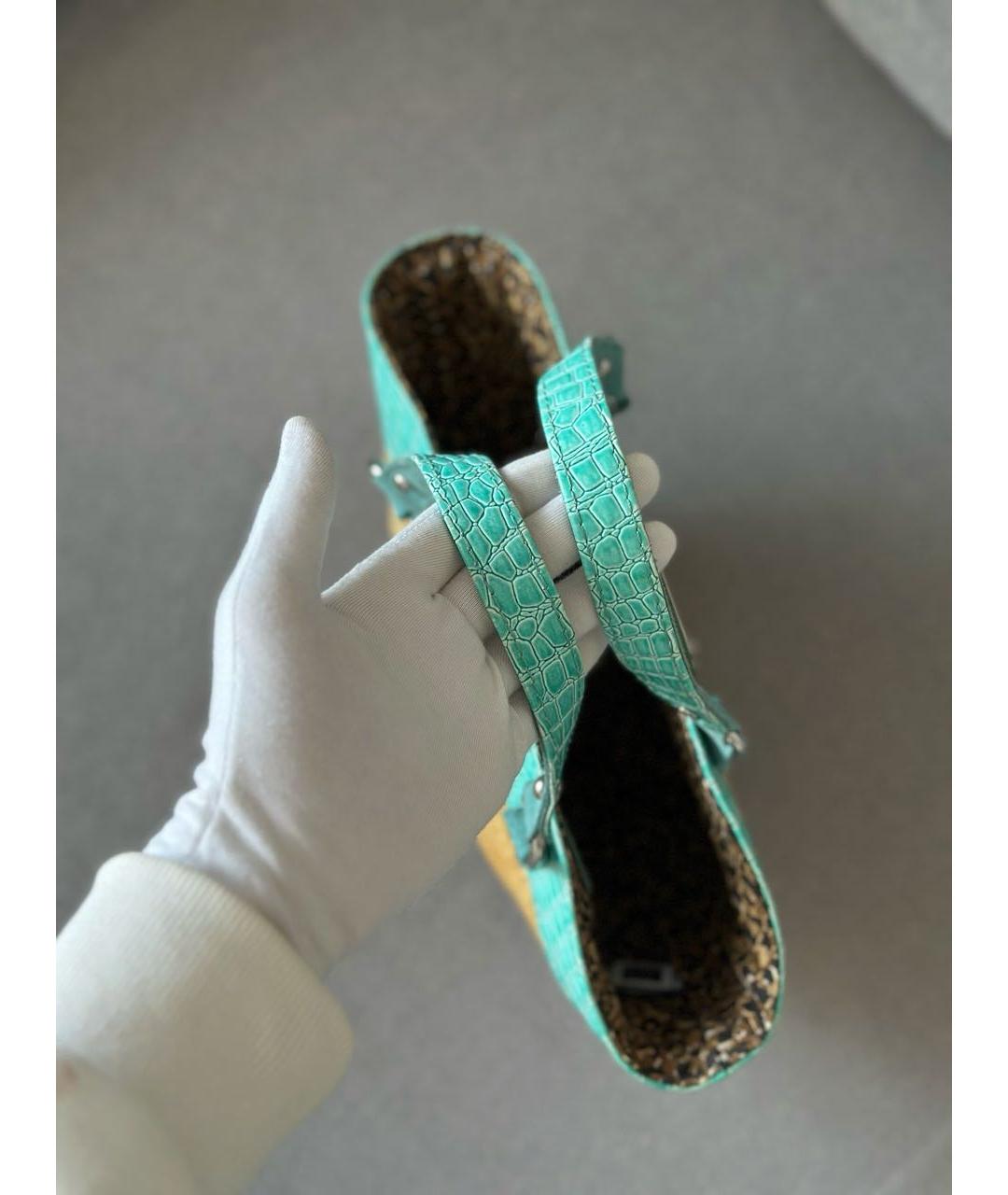 DOLCE&GABBANA Бежевая пелетеная пляжная сумка, фото 6