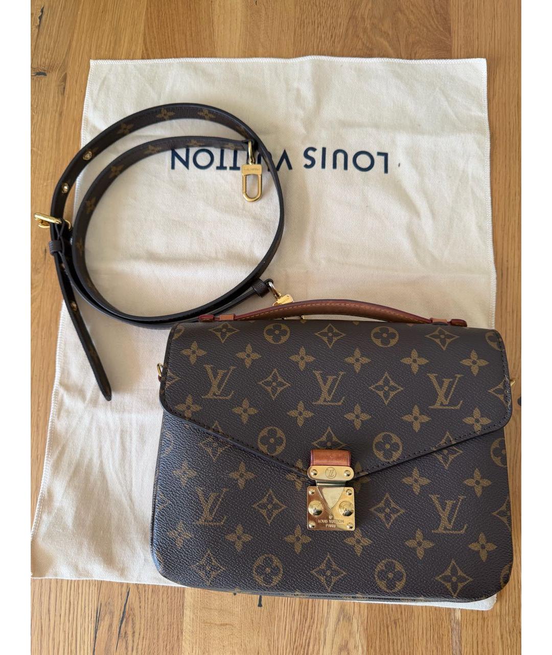 LOUIS VUITTON Коричневая сумка с короткими ручками, фото 6