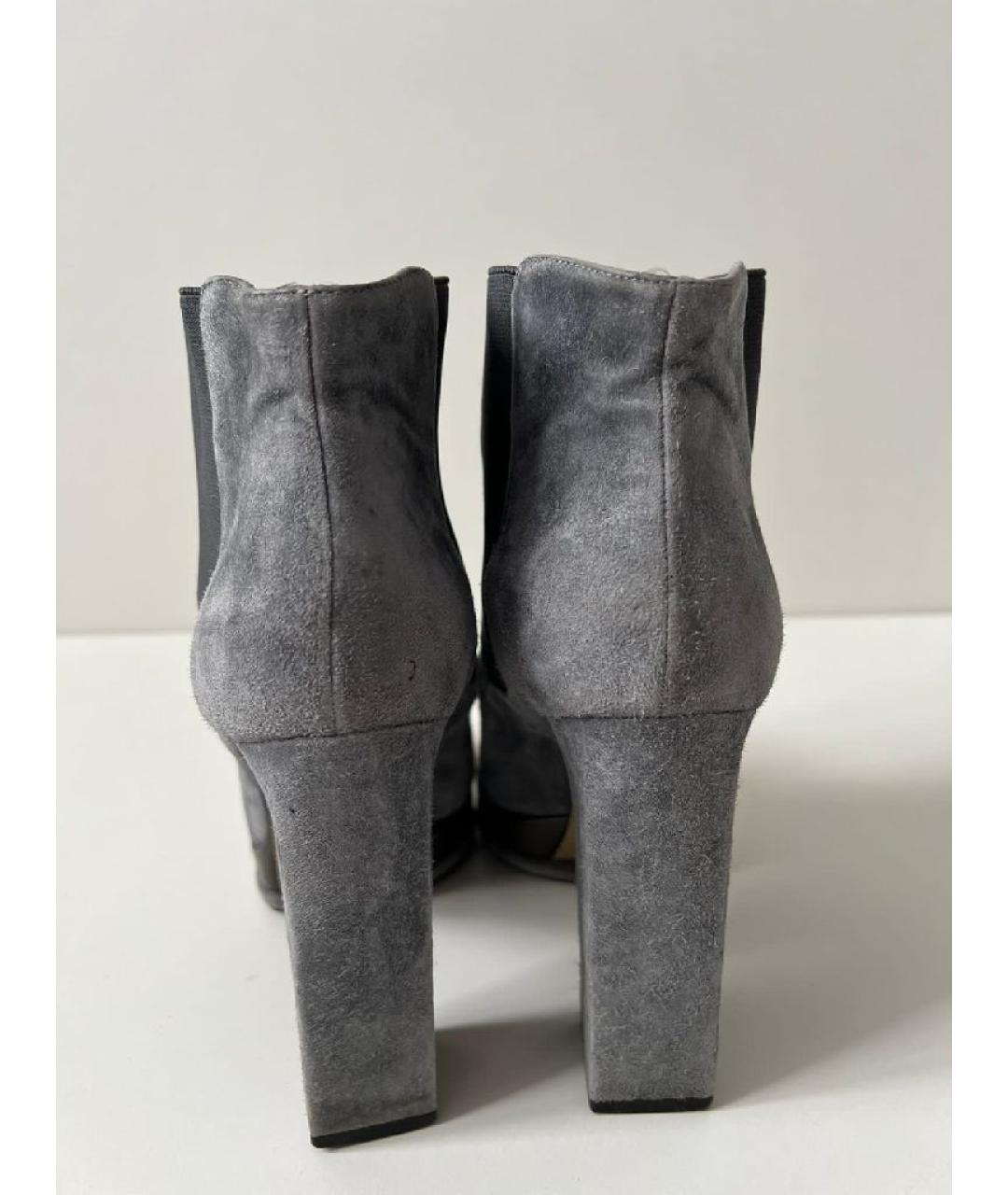 CHANEL Серые замшевые ботинки, фото 4