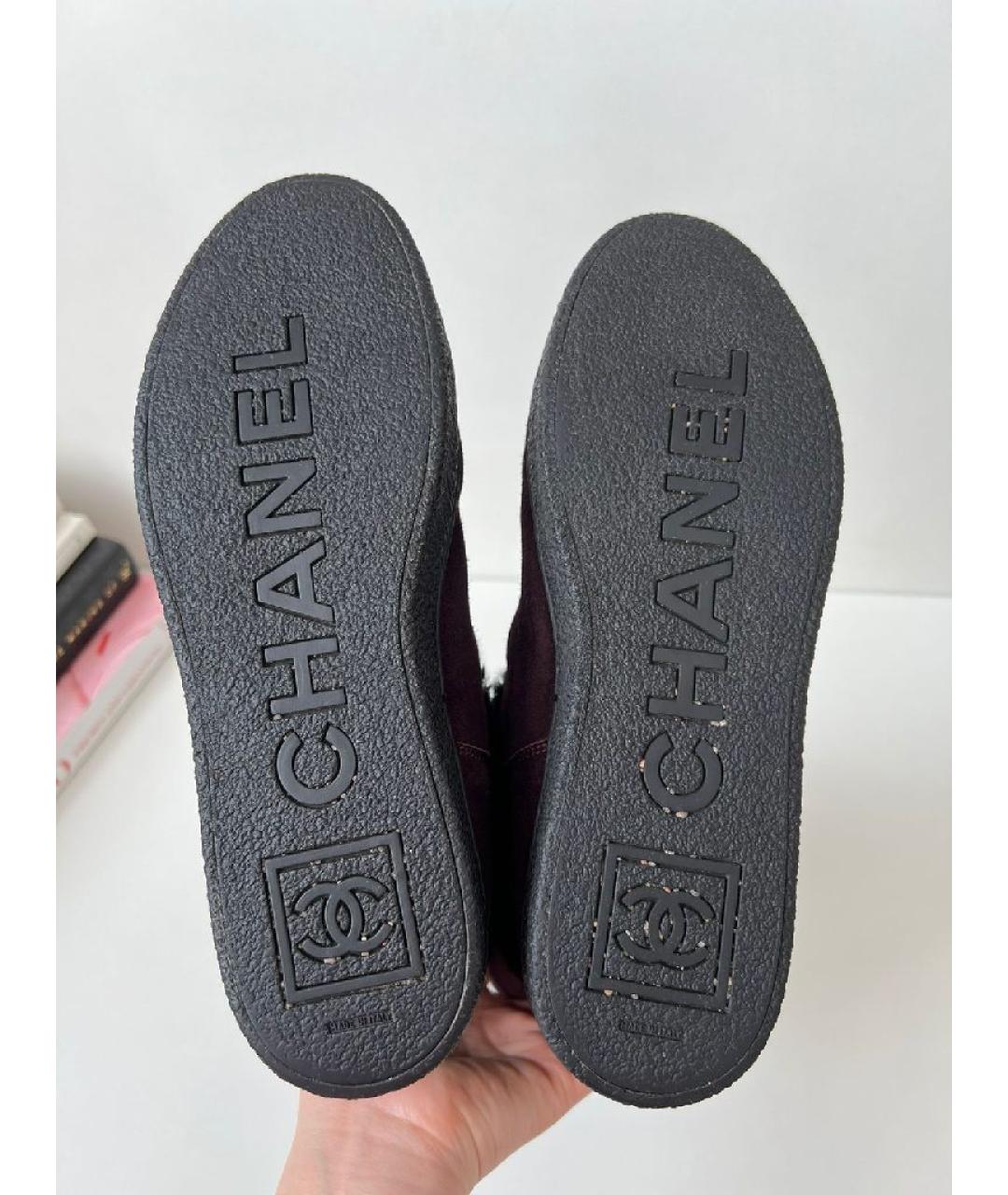 CHANEL Бордовые сапоги, фото 5