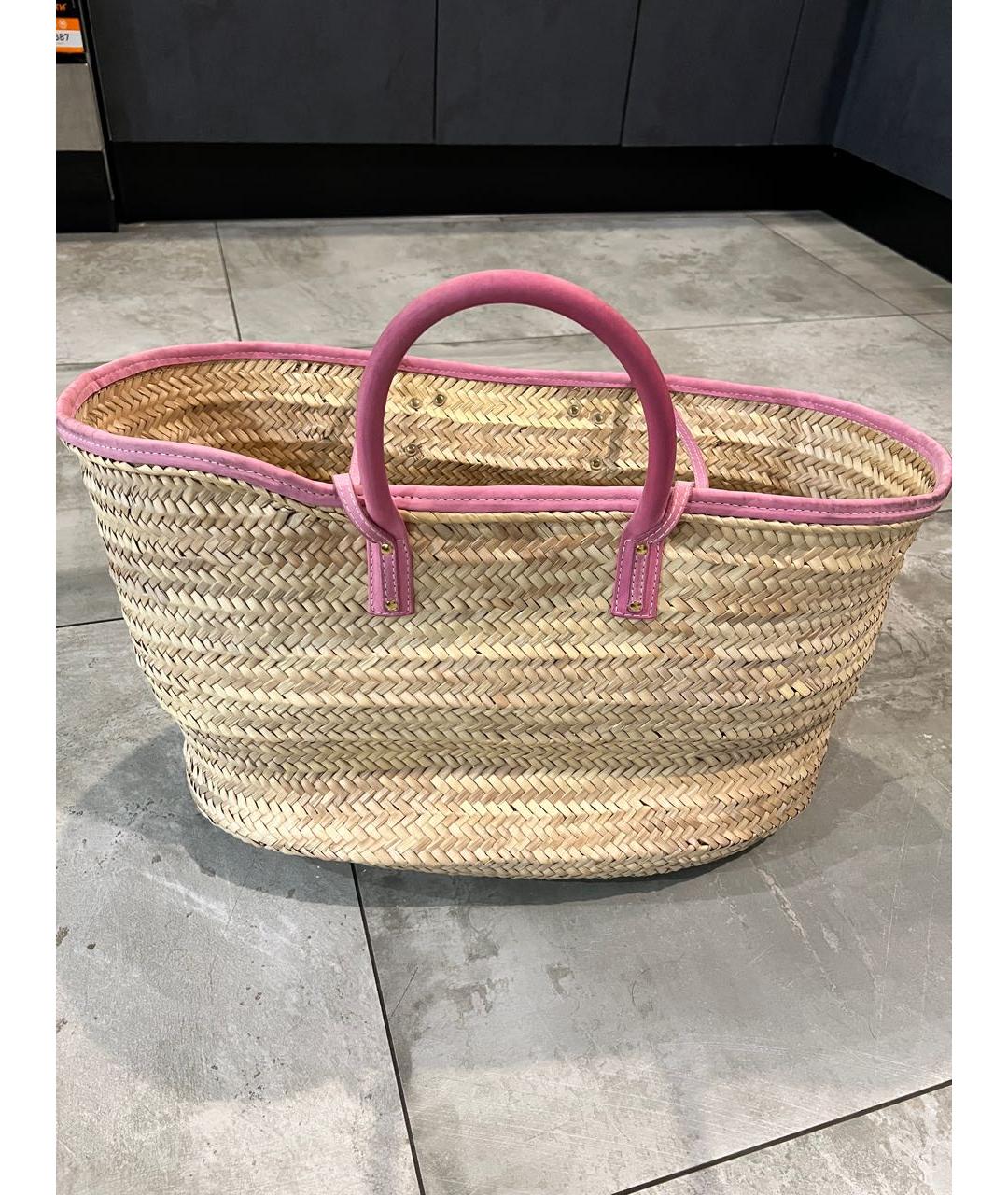 JACQUEMUS Бежевая пелетеная пляжная сумка, фото 2