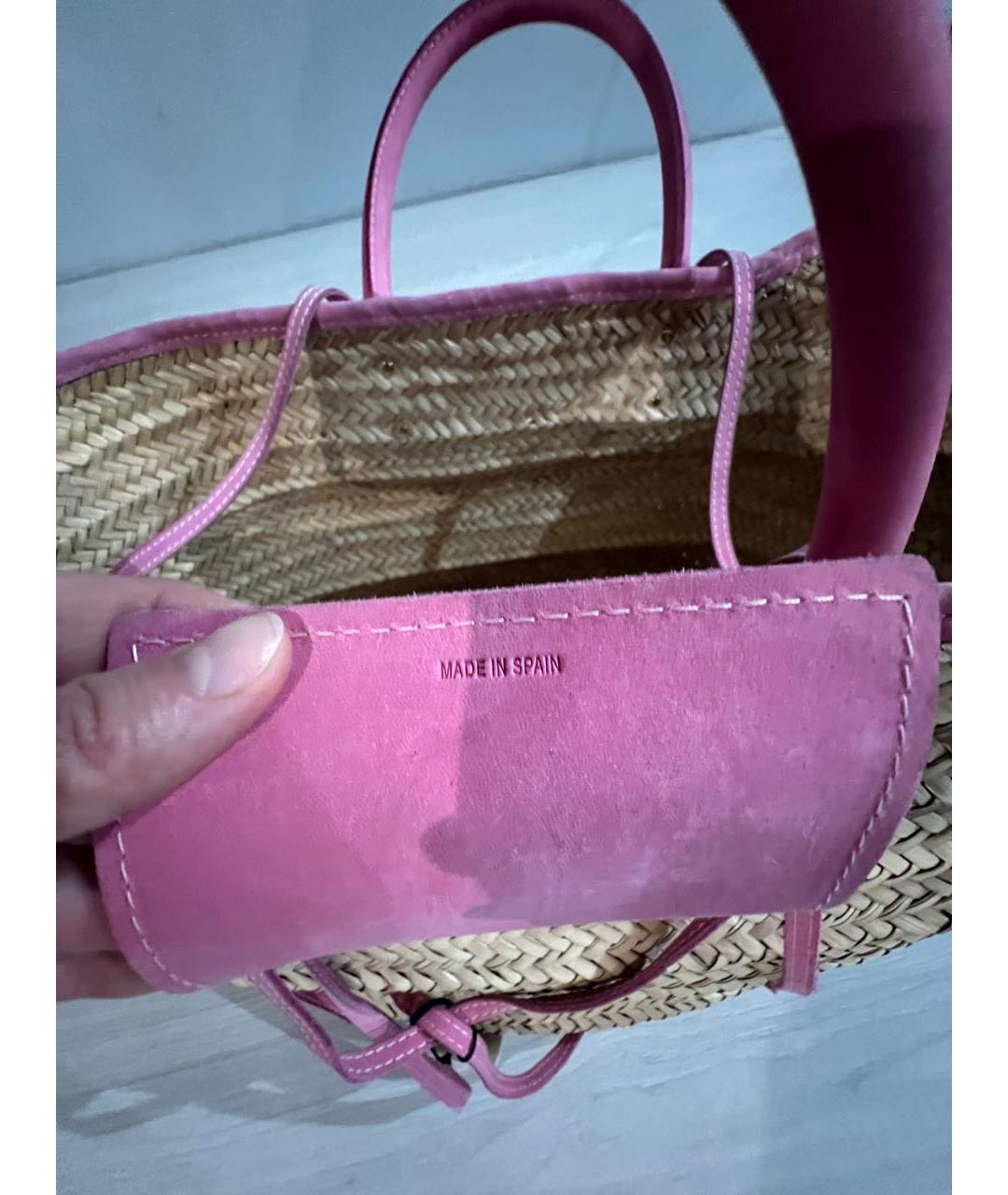 JACQUEMUS Бежевая пелетеная пляжная сумка, фото 7