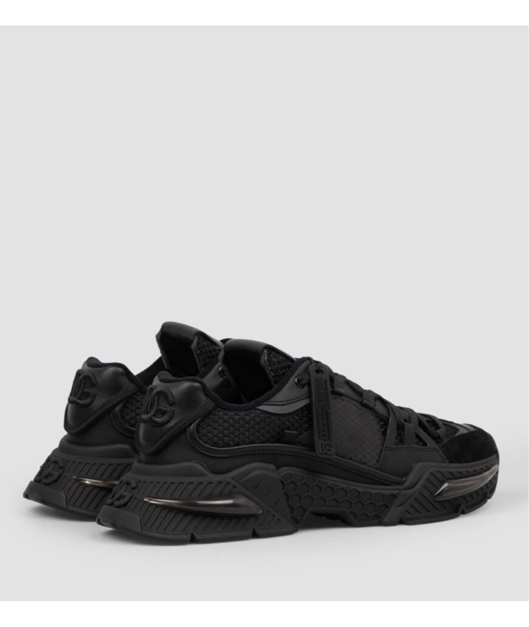 DOLCE&GABBANA Черные текстильные низкие кроссовки / кеды, фото 3