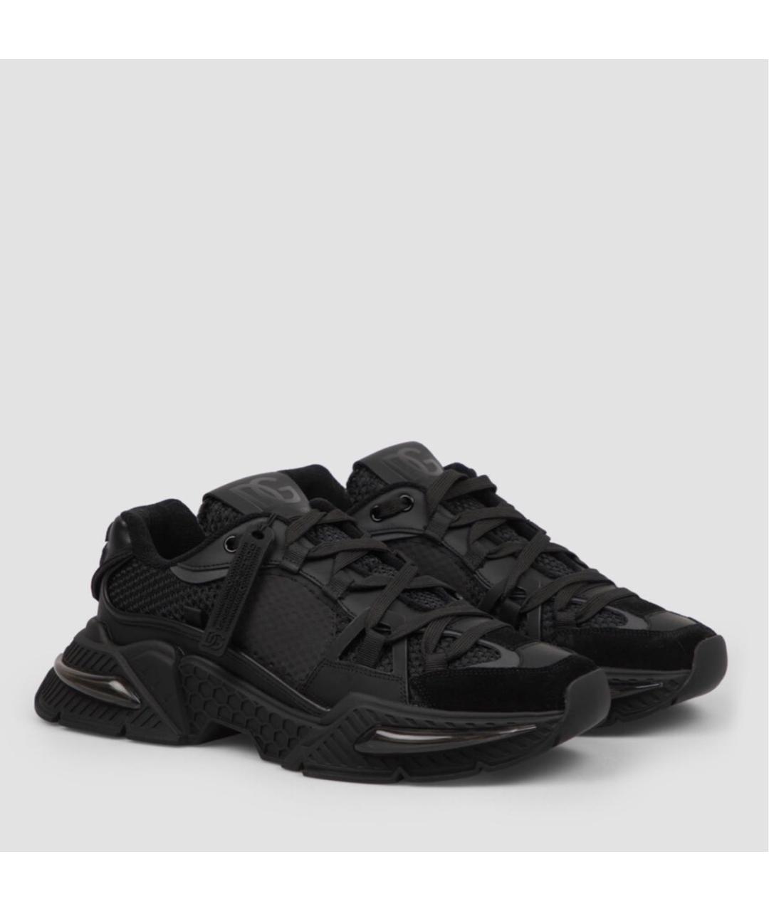 DOLCE&GABBANA Черные текстильные низкие кроссовки / кеды, фото 2