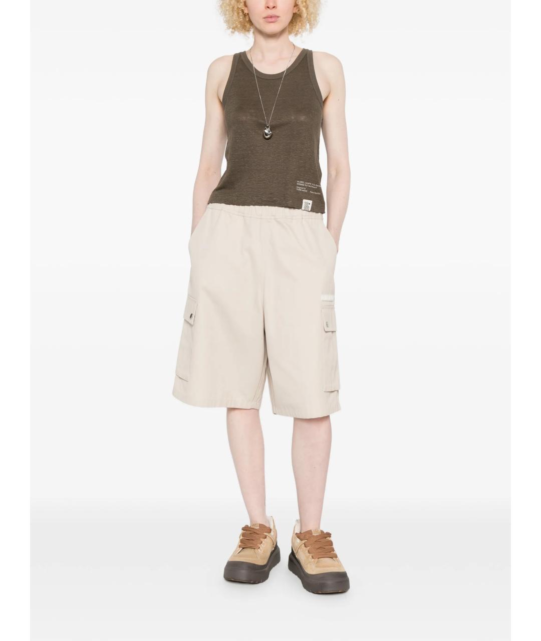 GOLDEN GOOSE DELUXE BRAND Зеленая льняная майка, фото 2