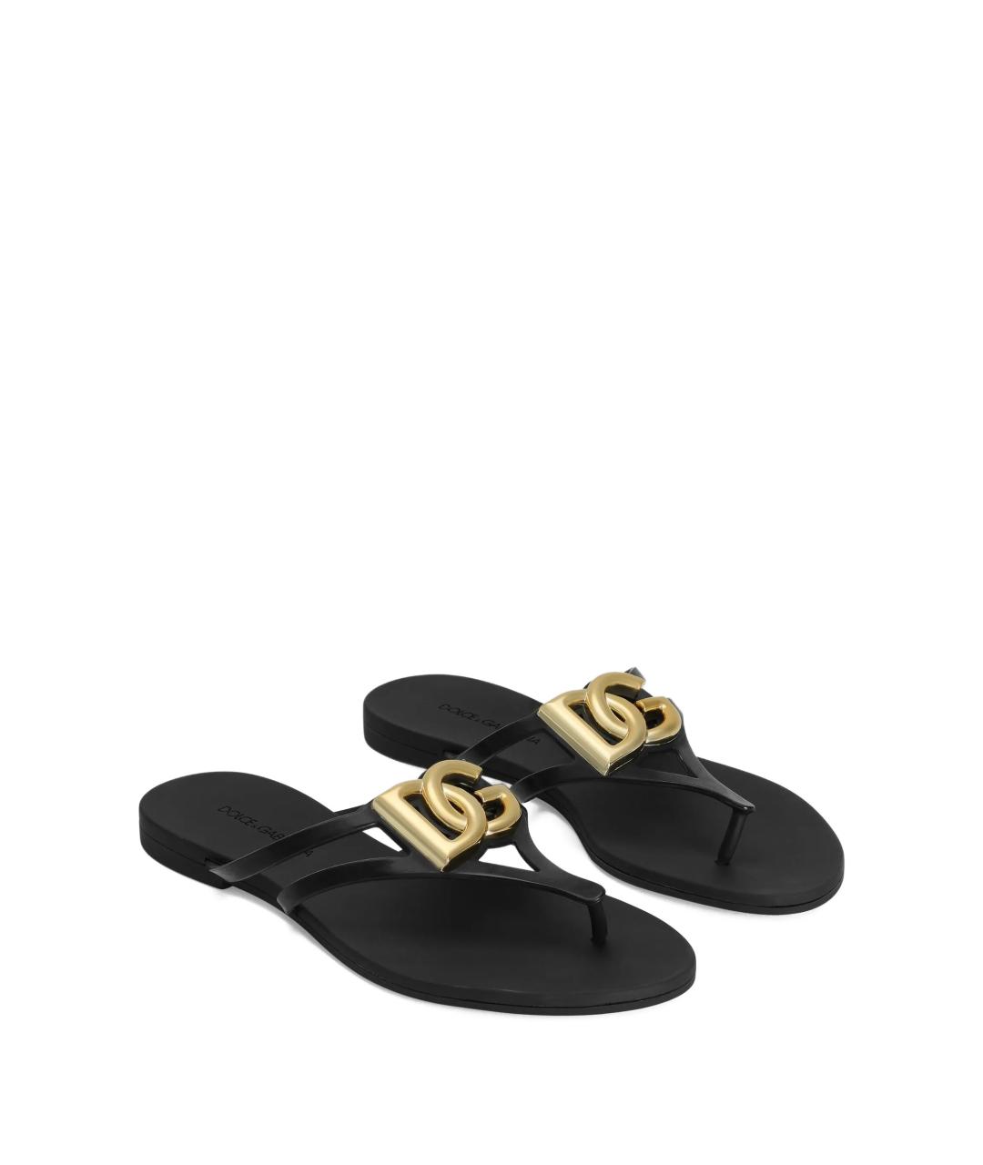 DOLCE&GABBANA Черные шлепанцы, фото 2