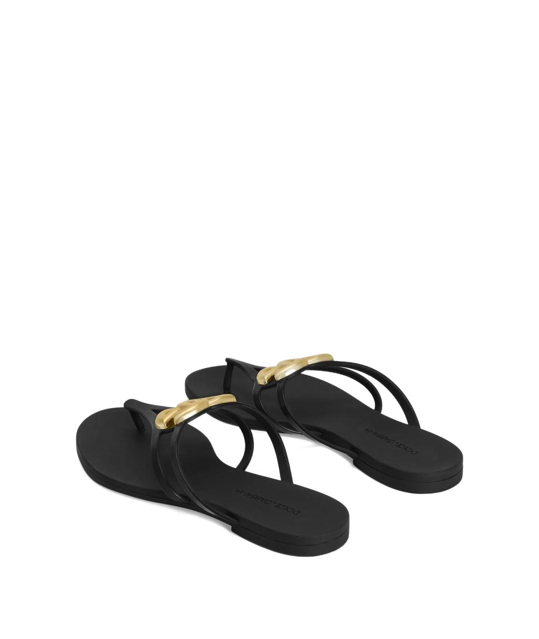 DOLCE&GABBANA Черные шлепанцы, фото 3