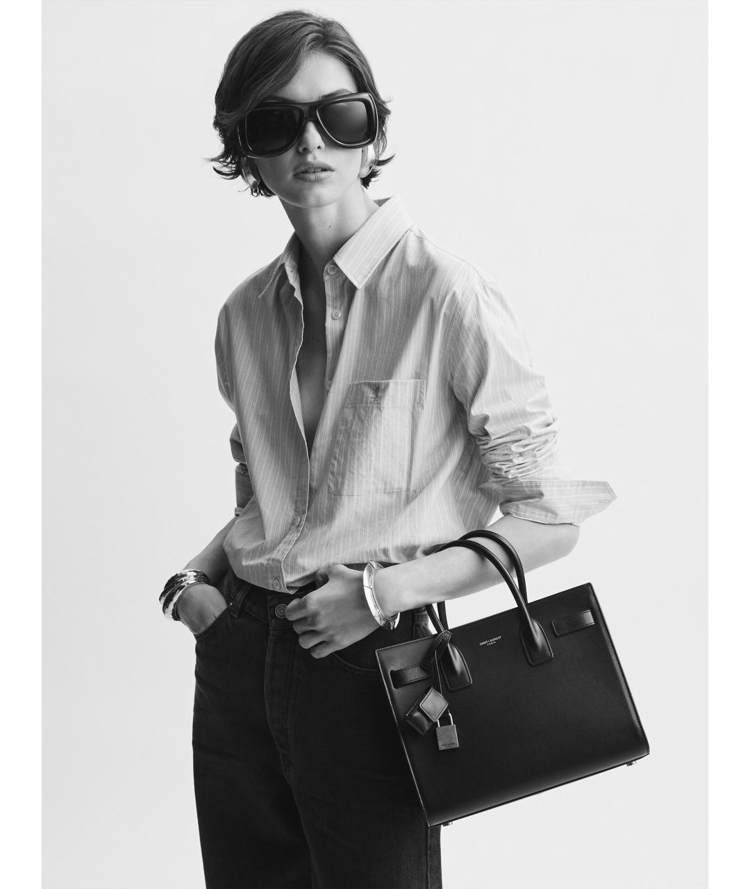 SAINT LAURENT Коричневая замшевая сумка тоут, фото 6