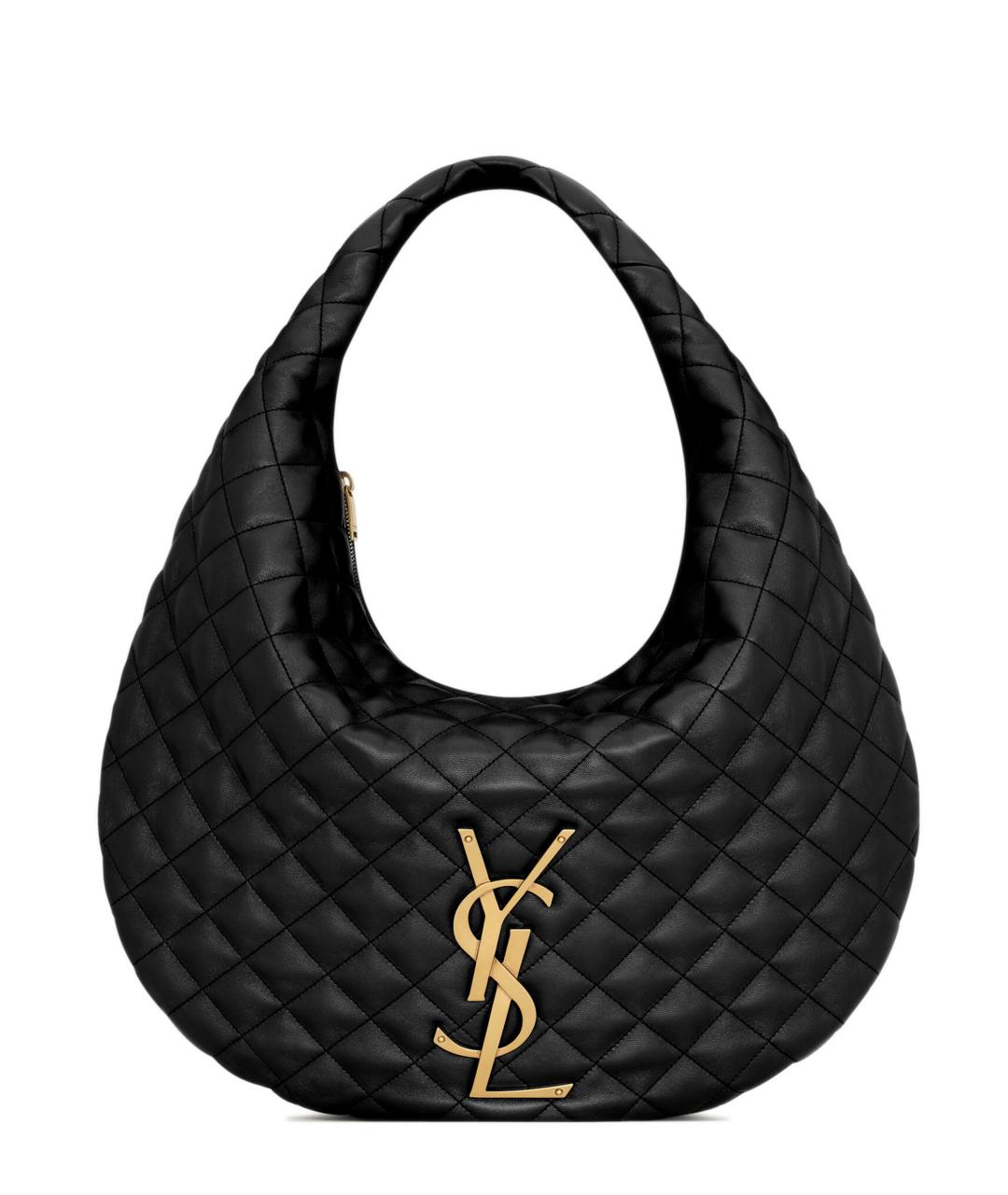 SAINT LAURENT Черная кожаная сумка через плечо, фото 1