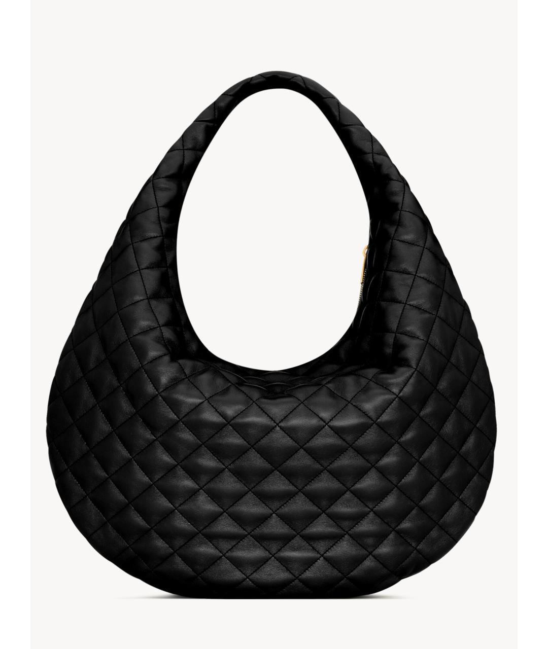 SAINT LAURENT Черная кожаная сумка через плечо, фото 3