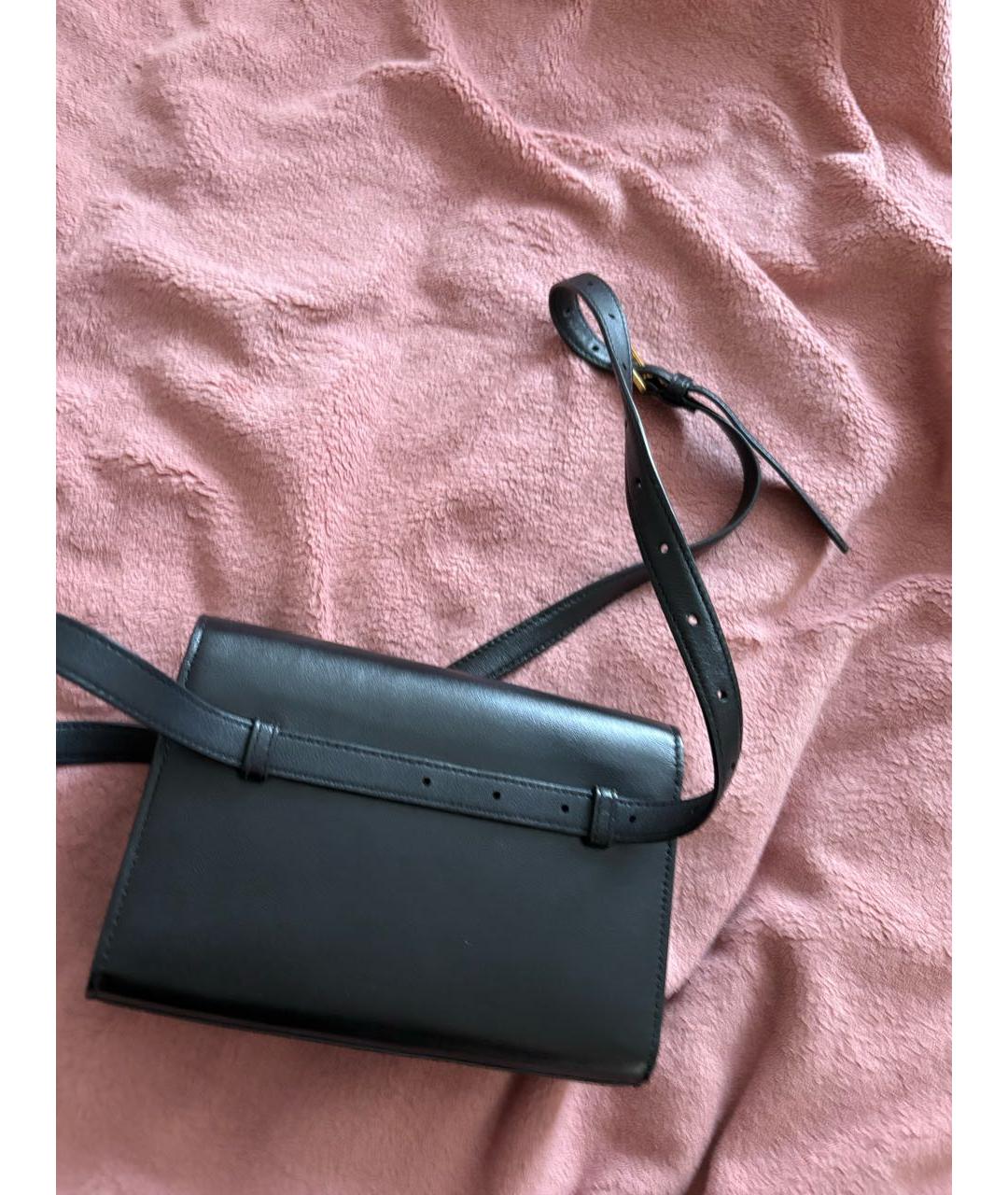 SAINT LAURENT Черная кожаная поясная сумка, фото 3