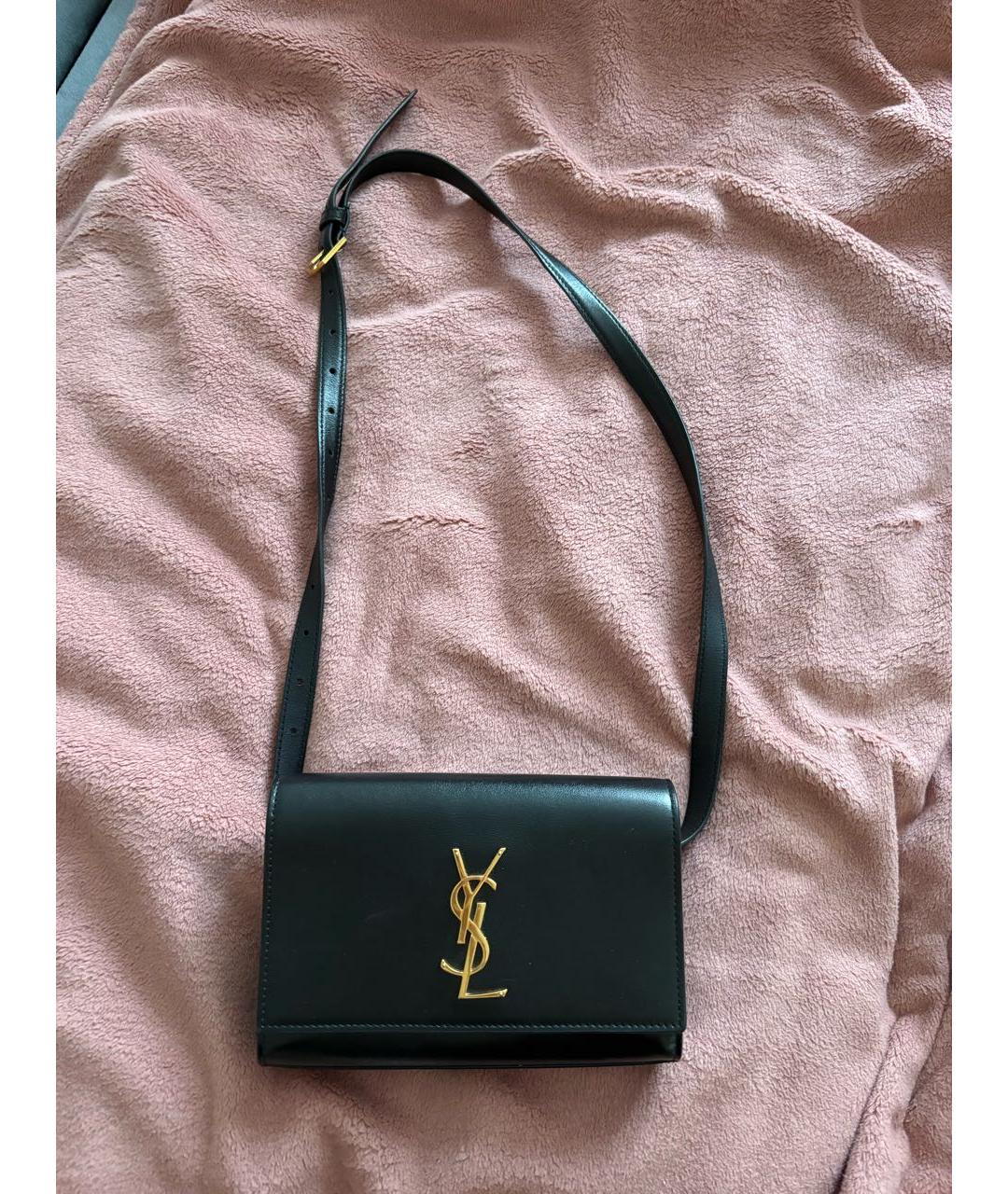 SAINT LAURENT Черная кожаная поясная сумка, фото 5