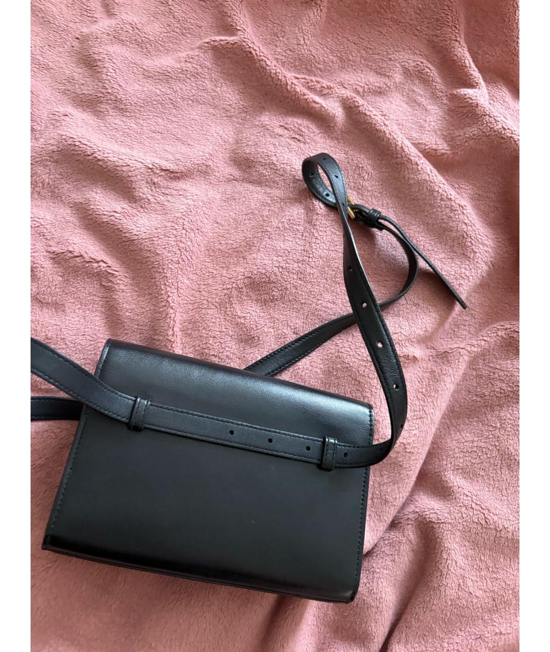 SAINT LAURENT Черная кожаная поясная сумка, фото 4