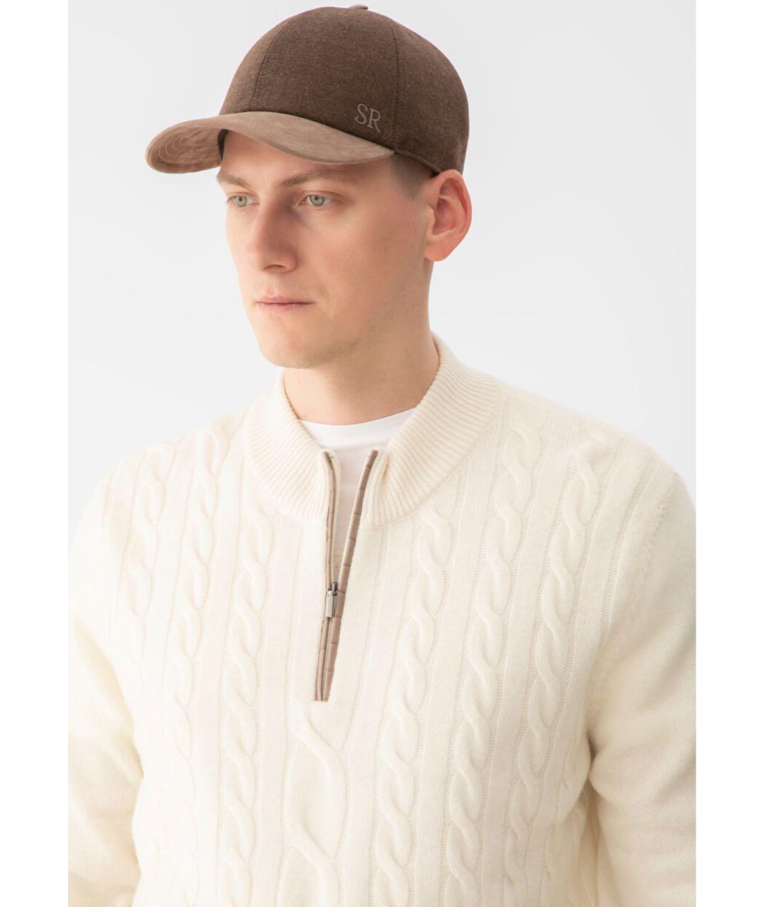 STEFANO RICCI Коричневая шерстяная кепка/бейсболка, фото 5