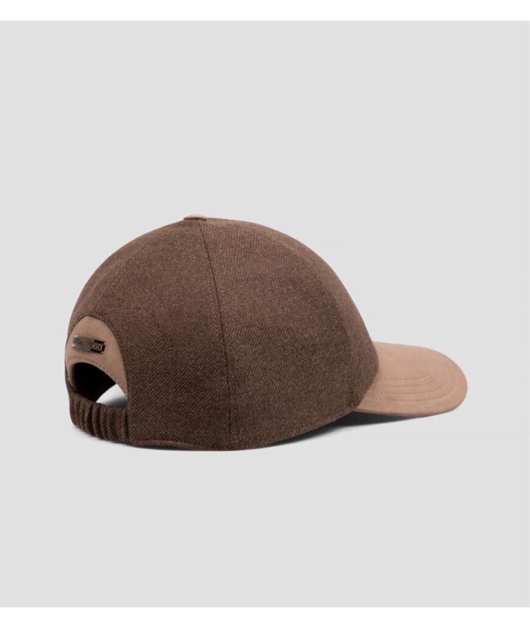 STEFANO RICCI Коричневая шерстяная кепка/бейсболка, фото 3