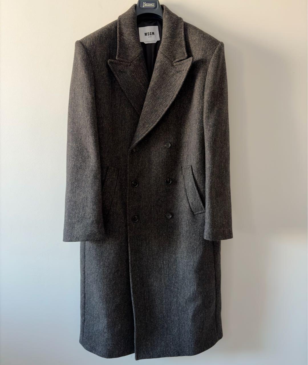 MSGM Коричневое шерстяное пальто, фото 4