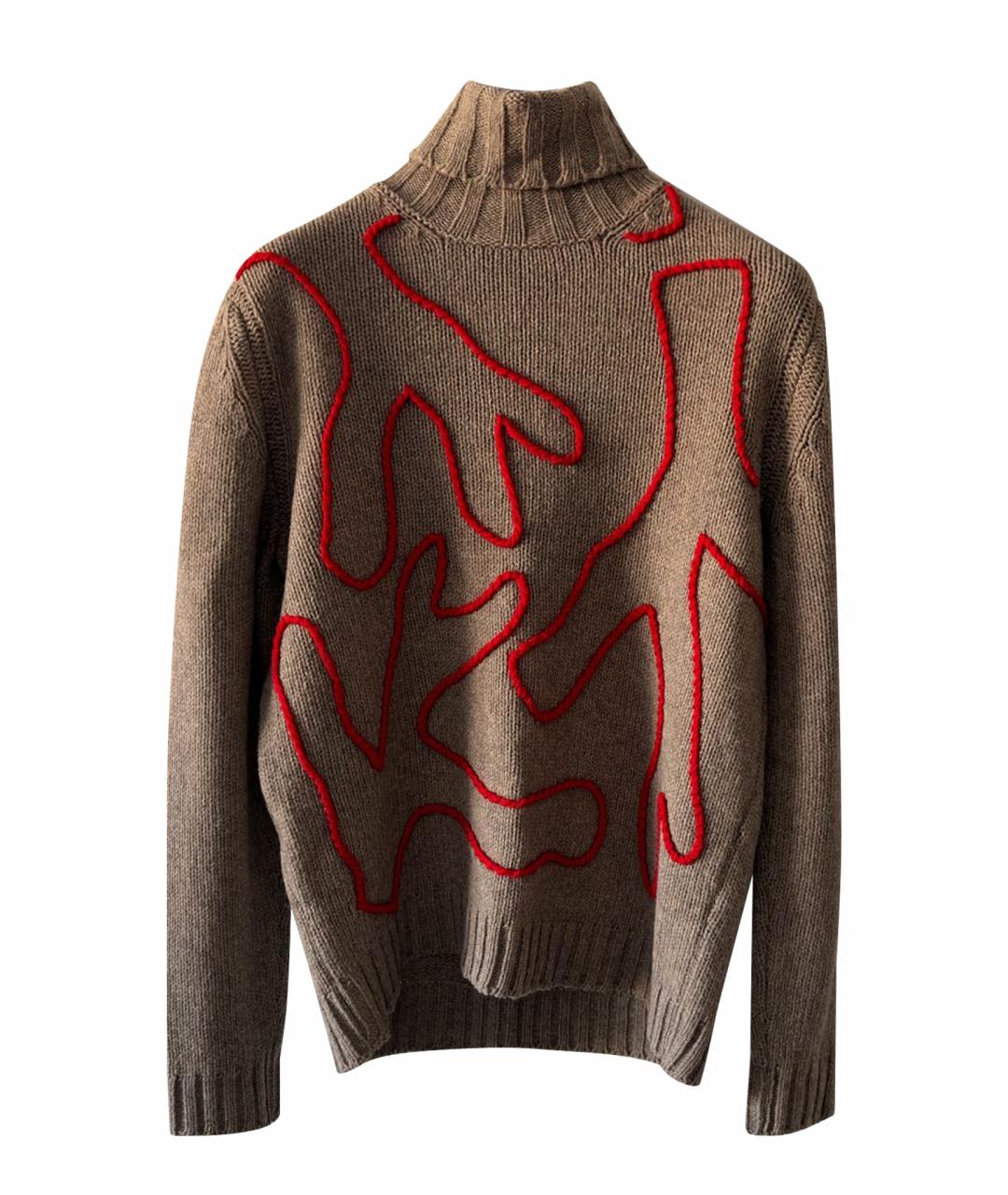 ISAIA Коричневый шерстяной джемпер / свитер, фото 1