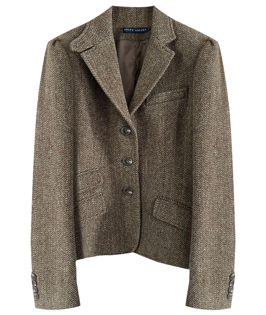 RALPH LAUREN Коричневый шерстяной жакет/пиджак, фото 1