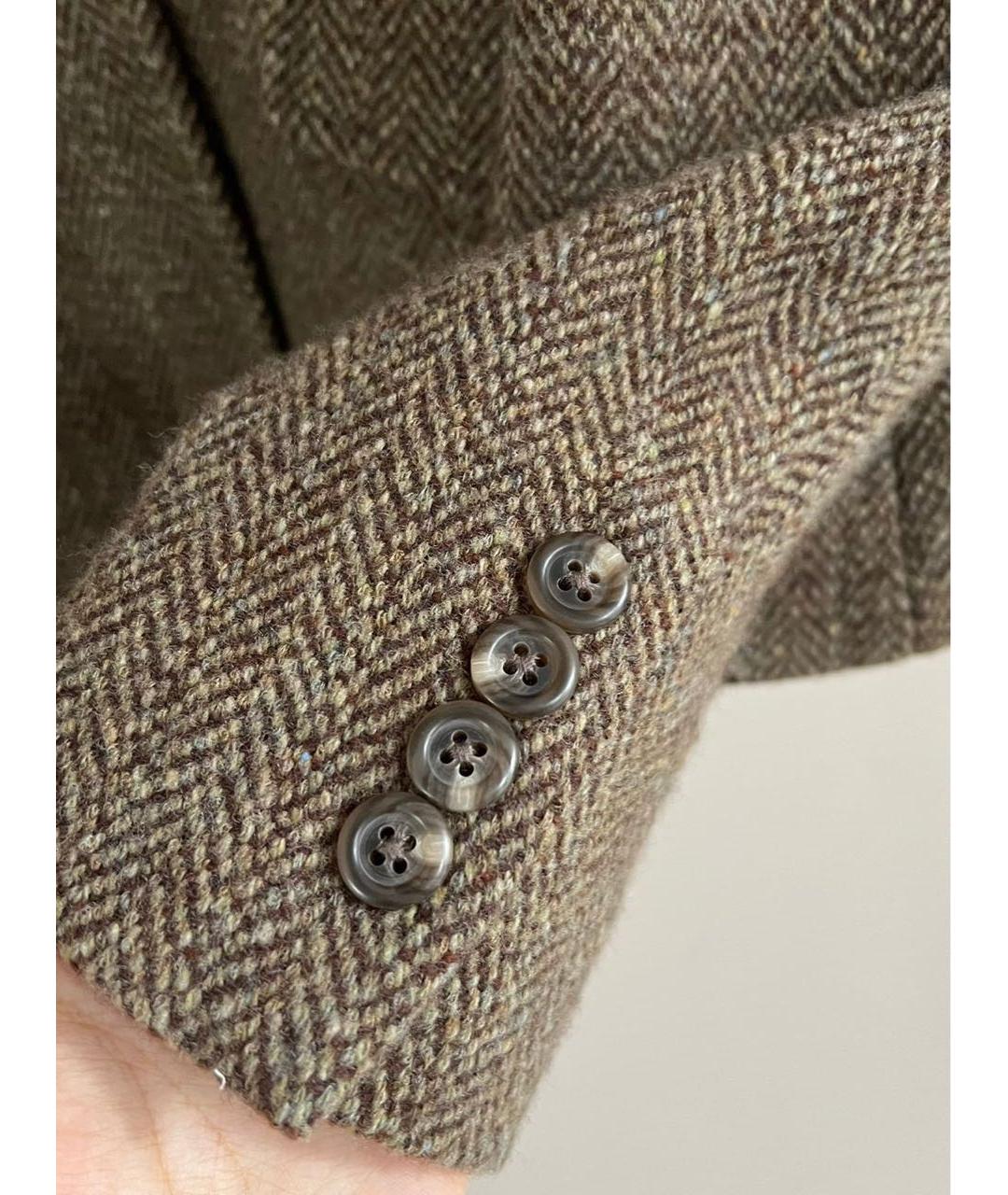 RALPH LAUREN Коричневый шерстяной жакет/пиджак, фото 7