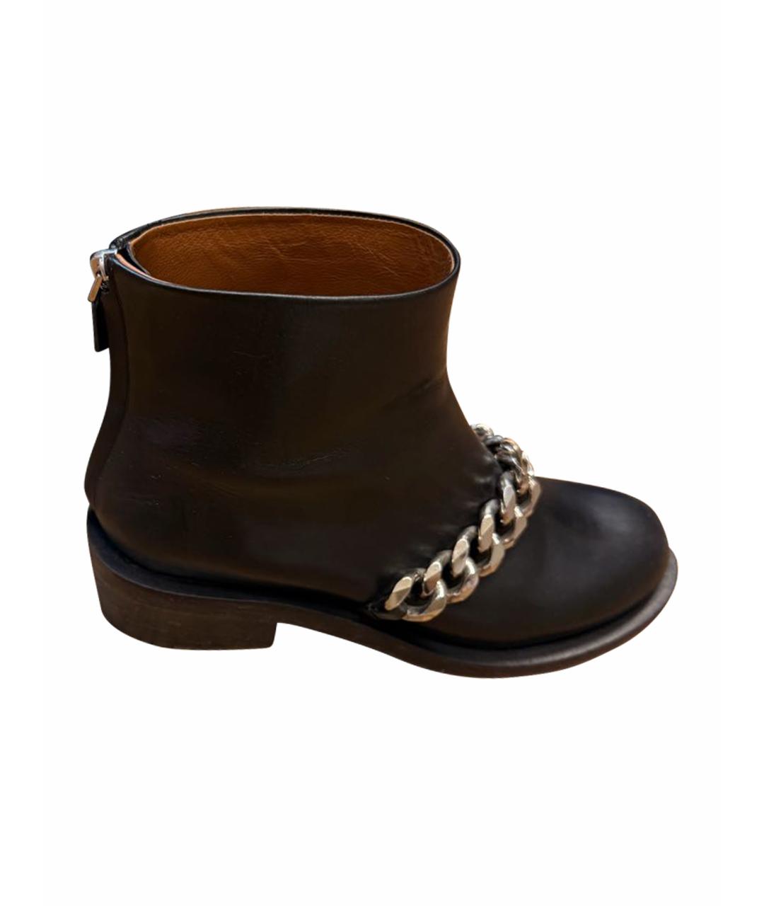 GIVENCHY Черные кожаные полусапоги, фото 1