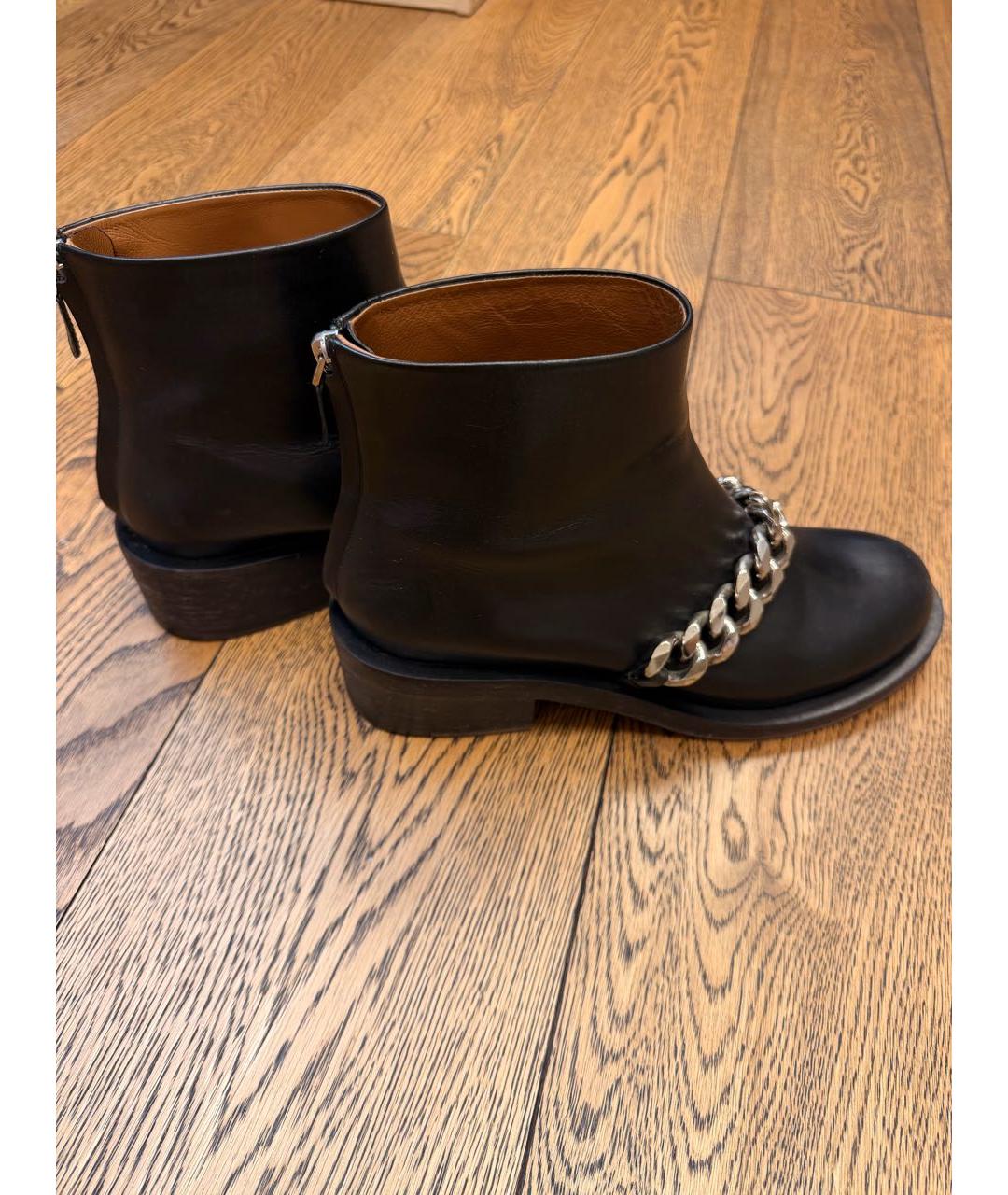 GIVENCHY Черные кожаные полусапоги, фото 6