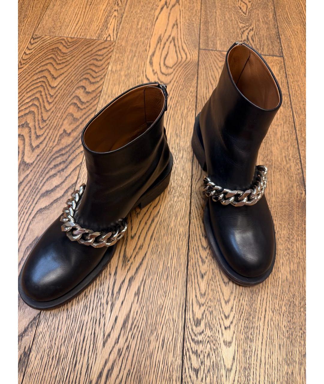 GIVENCHY Черные кожаные полусапоги, фото 4