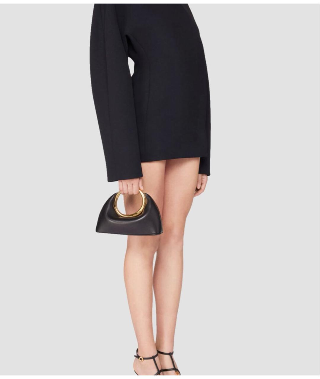 JACQUEMUS Черная кожаная сумка с короткими ручками, фото 6