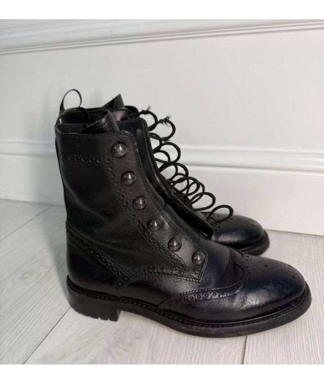 CHRISTIAN DIOR Черные кожаные ботинки, фото 7
