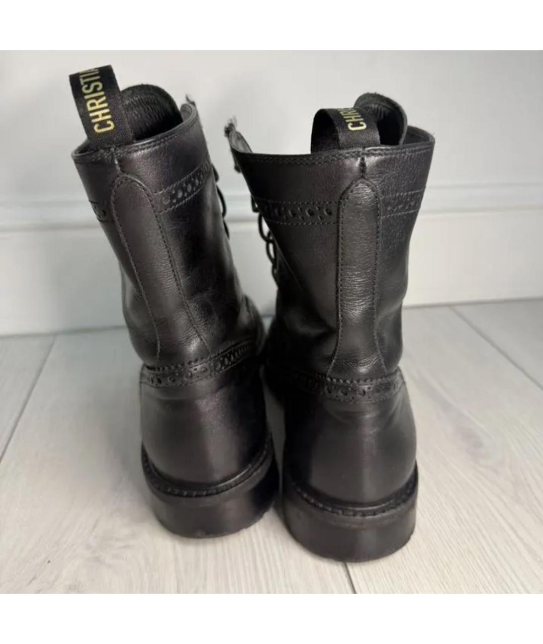 CHRISTIAN DIOR Черные кожаные ботинки, фото 6