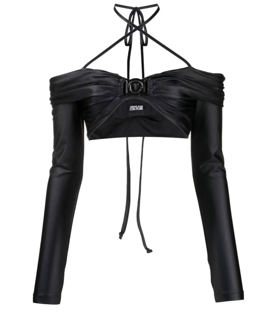 VERSACE JEANS COUTURE Черная полиамидовая блузы, фото 1